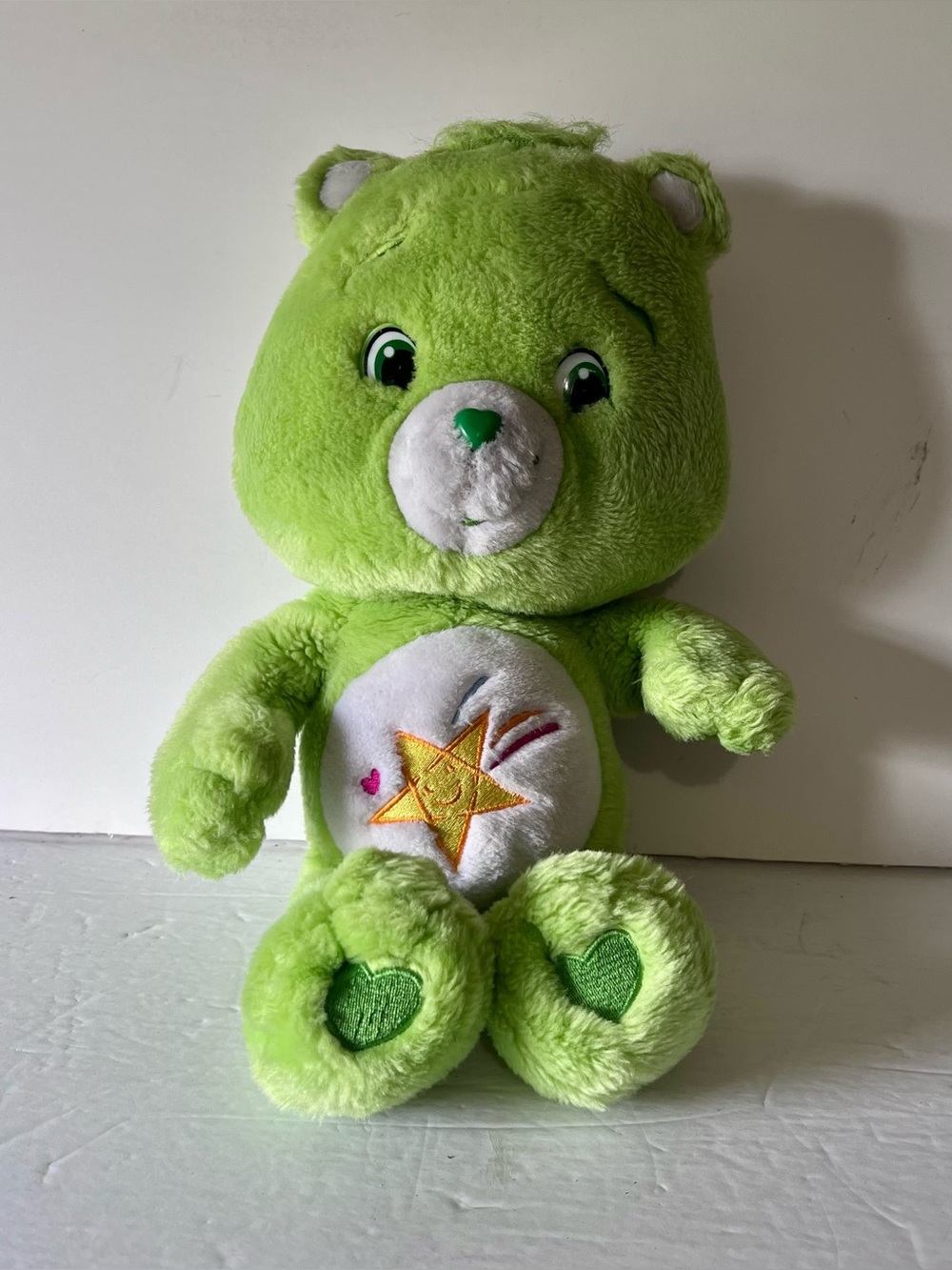 Vintage Care Bear Oopsy Bear 14 Inch Stuffed Toy Plush Shooting Star